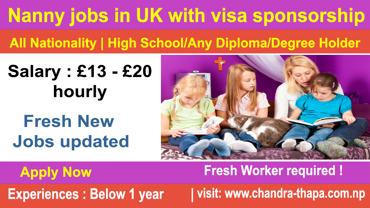 Nanny jobs in UK with visa sponsorship for foreigners with Sponsorship 2022