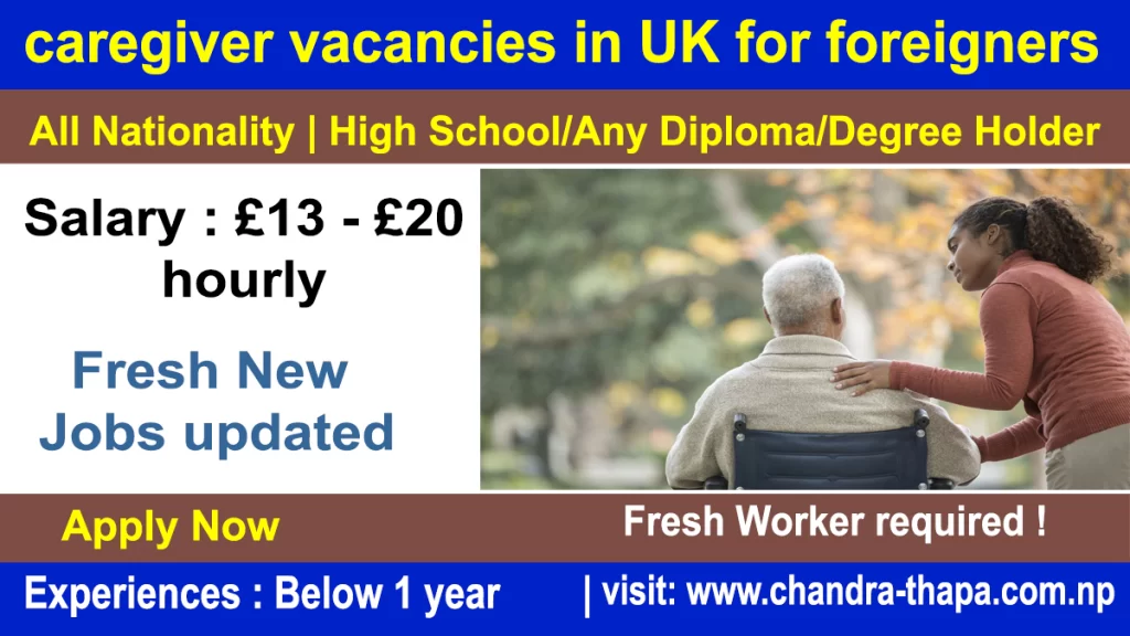 caregiver vacancies in UK for foreigners with sponsorship 1000+ Exciting Jobs