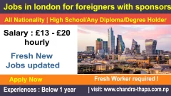 Jobs in london for foreigners with sponsorship visa 2023